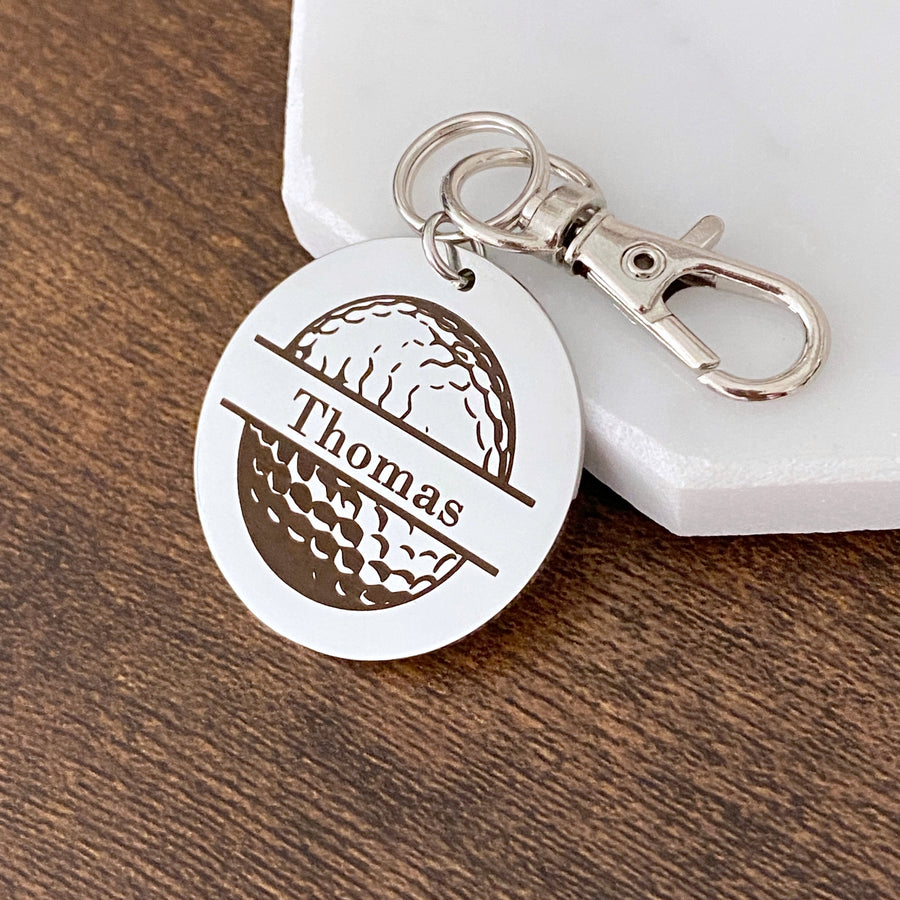 Golf ball personalized name bag id tag