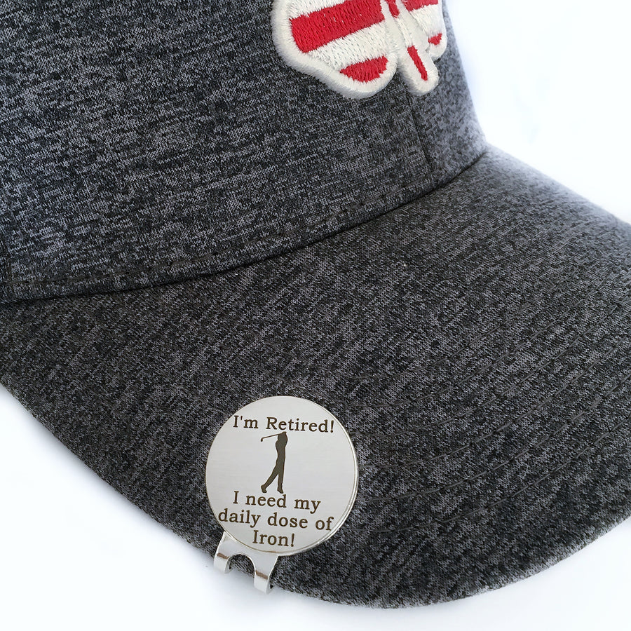 Funny golf ball marker with magnetic hat clip retirement gift for men dad grandpa friend