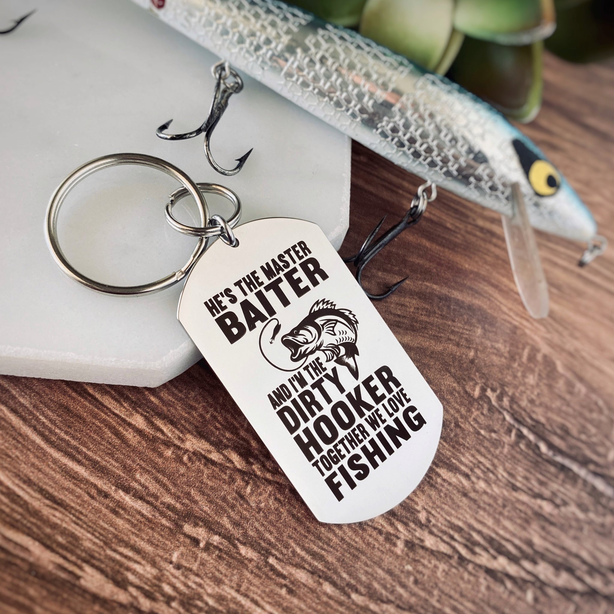 dirty fish hook Funny MATURE Fishing Keychains – Stamps of Love, LLC