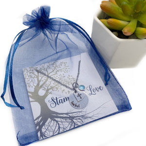 blue organza gift bag packaging