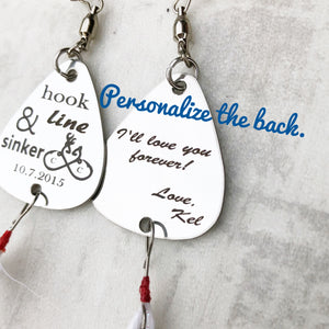 Personalized short message for back of fishing lure. I'll love you forever