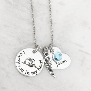 "I carry you in my heart" Miscarriage Necklace