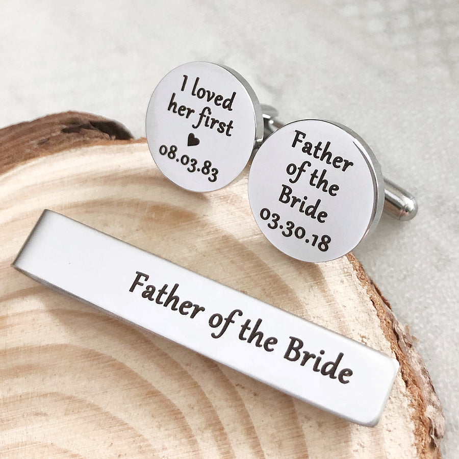 "I loved her first" Father of the Bride Wedding Cufflinks