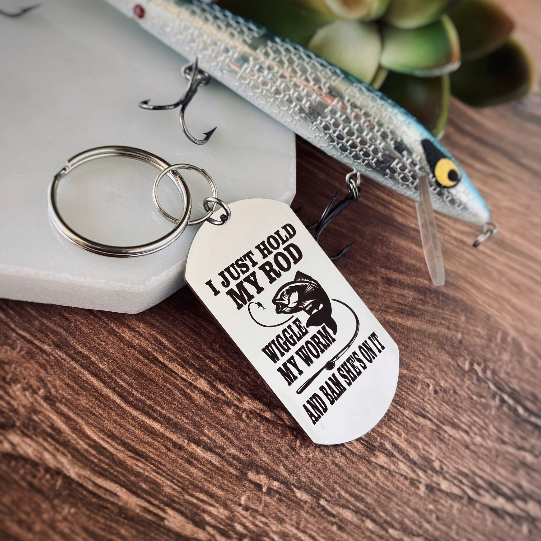 I Love You More Than You Love Fishing Keychain, Fishing Lures Key