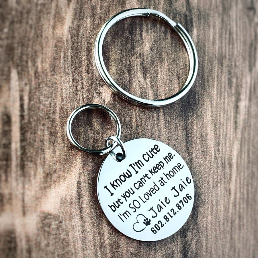 tag with 1" round keyring