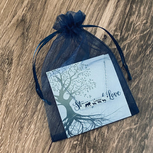 Blue organza gift bag