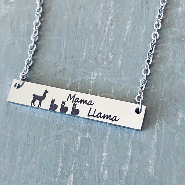 Mama Llama Jewelry Mother's Bar Necklace – Stamps of Love, LLC