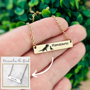 Personalize the back of the bar necklace