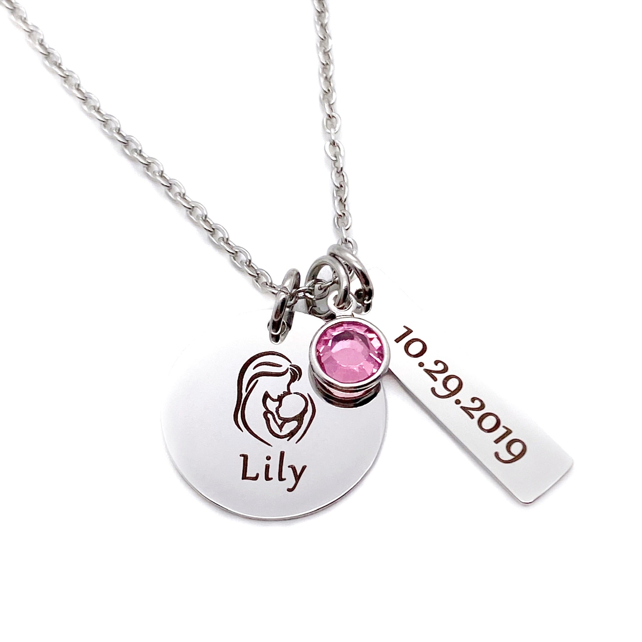 Personalised Baby Names Heart Necklace | Posh Totty Designs
