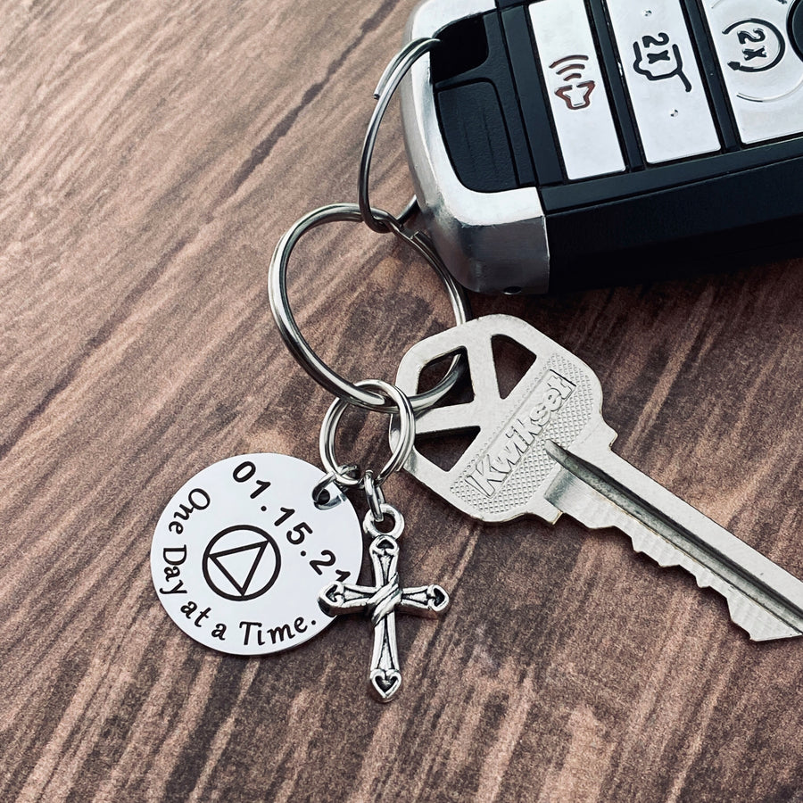 keychain attached to keys to show size