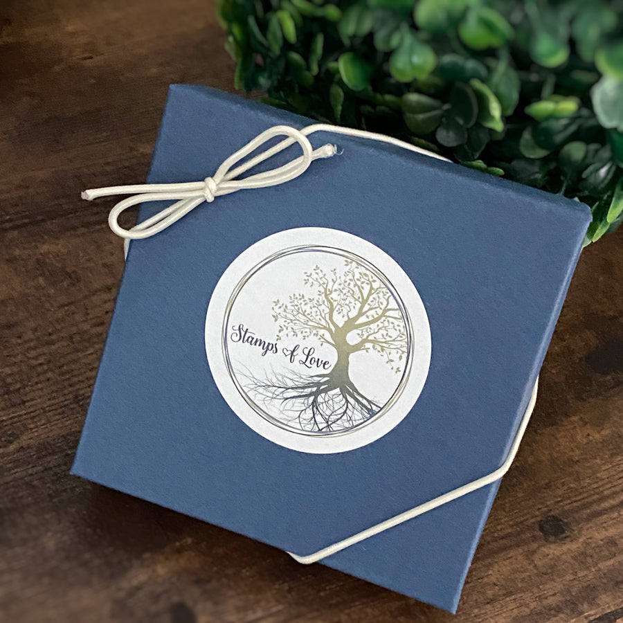stamps of love jewelry gift box
