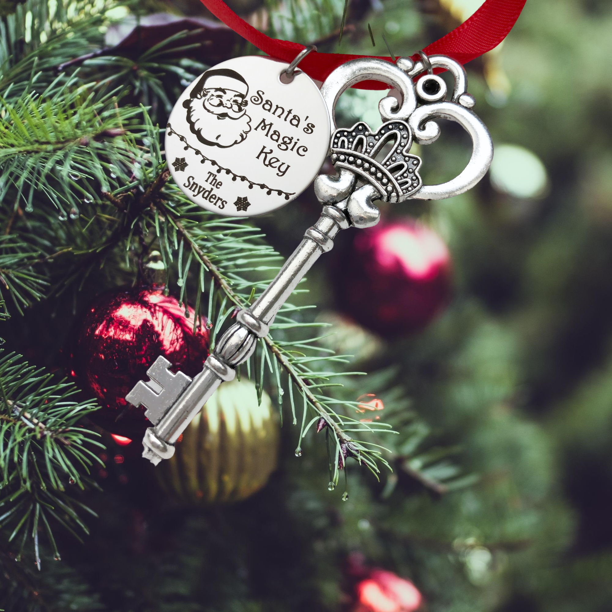 Santa's Magic Key Ornament Personalized / Santa key Silver Christmas Eve  Tradition / Santa Claus Key – Just Bead It