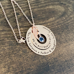 The Love Between A Father & Daughter Lasts Forever - Memorial Necklace Rose Gold