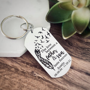 Mom To Son Christmas Gift Engraved Dog Tag Keychain