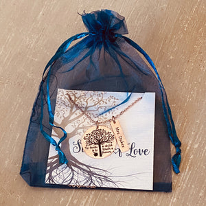 stamps of love blue organza gift packaging