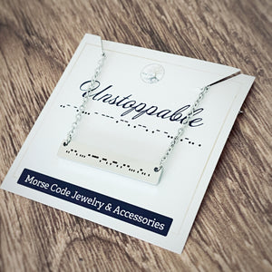 morse code unstoppable bar necklace 