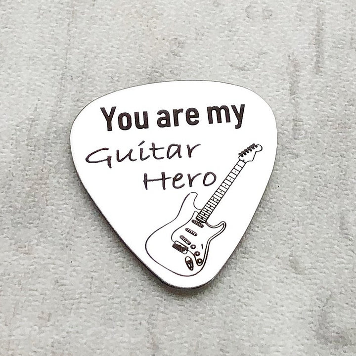 you are my guitar her silver stainless steel pick for players