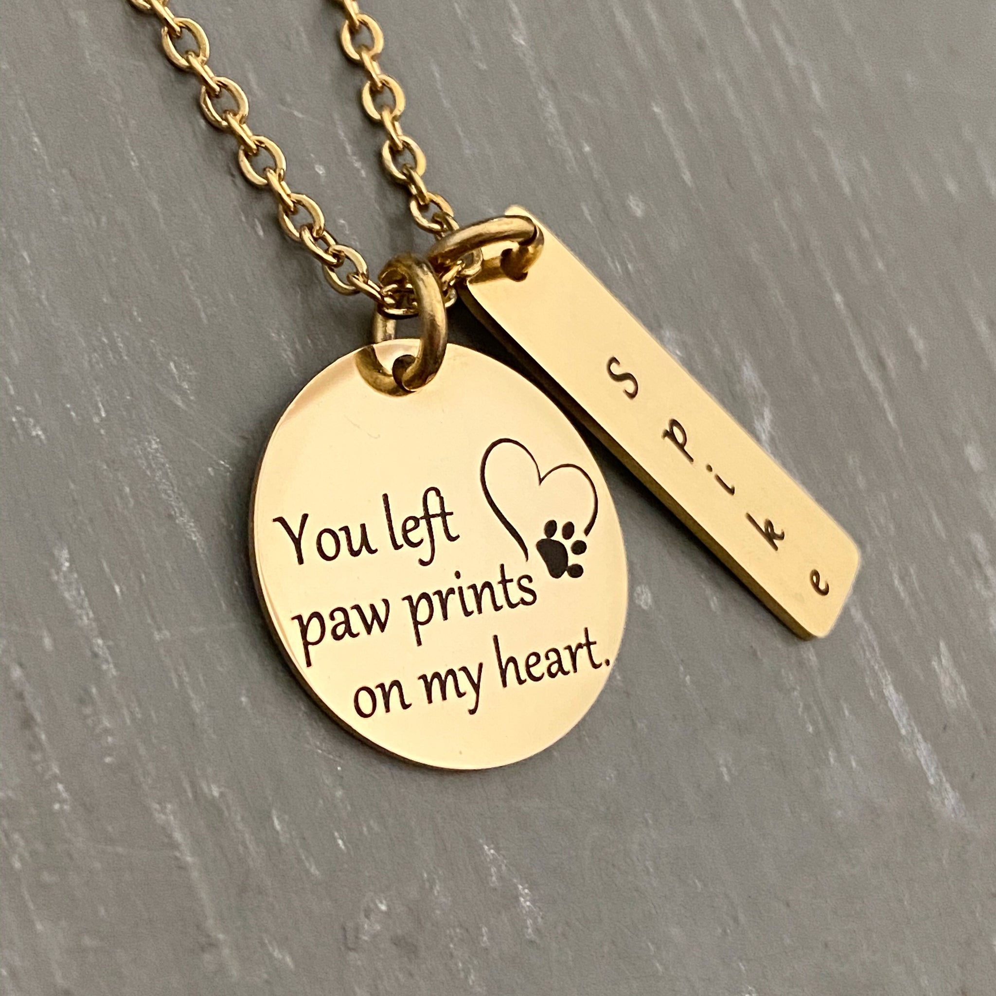 Pet Paw Print Necklace - Your Pet's ACTUAL Print Engraved – A Second Time