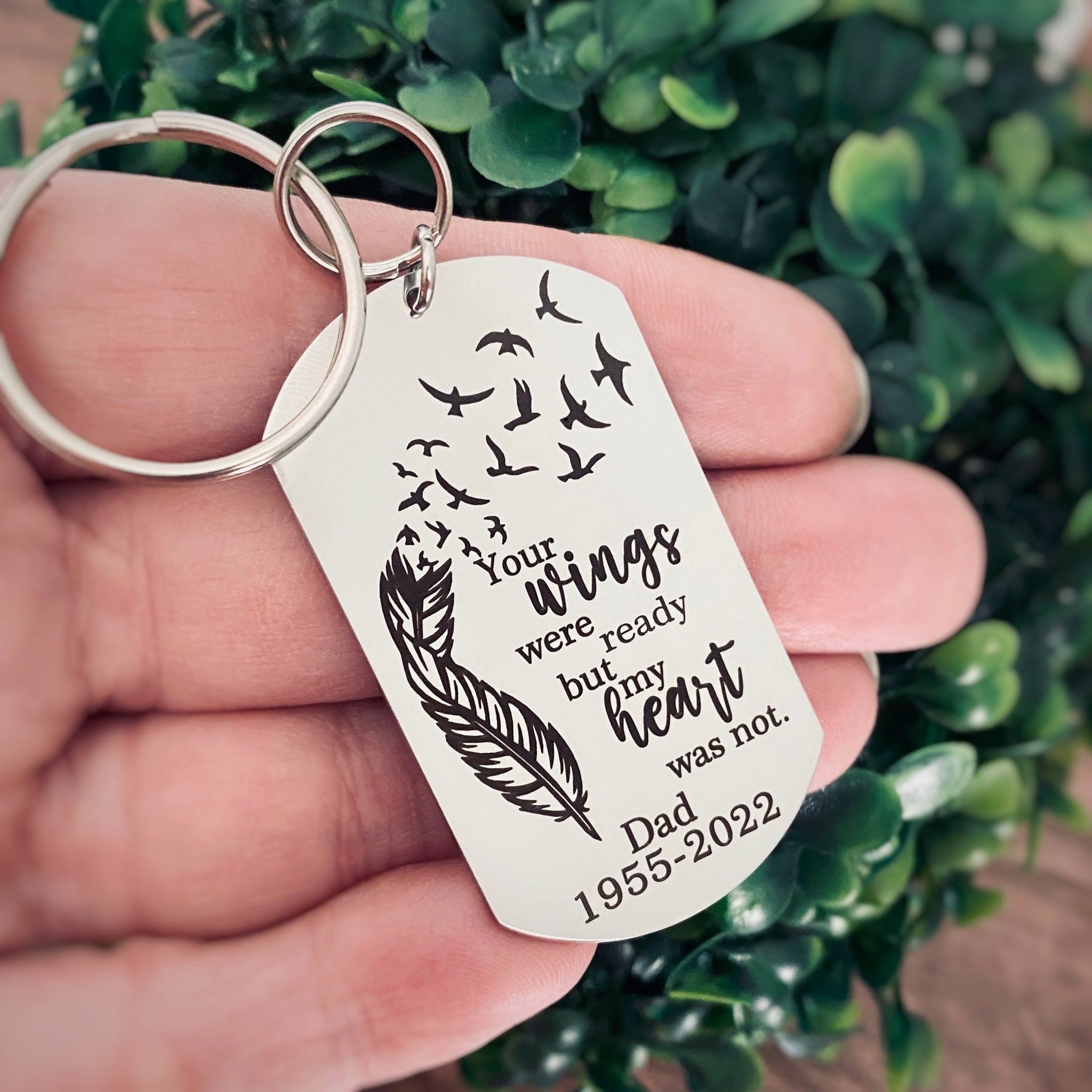 Fathers Day Gifts Personalized Keychain Custom Engraved – Gemnotic