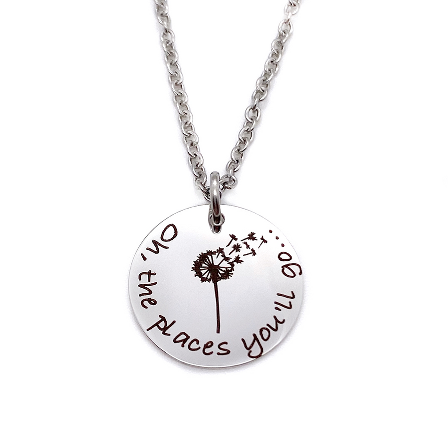 "Oh, the places you'll go..." Silver Dandelion Necklace