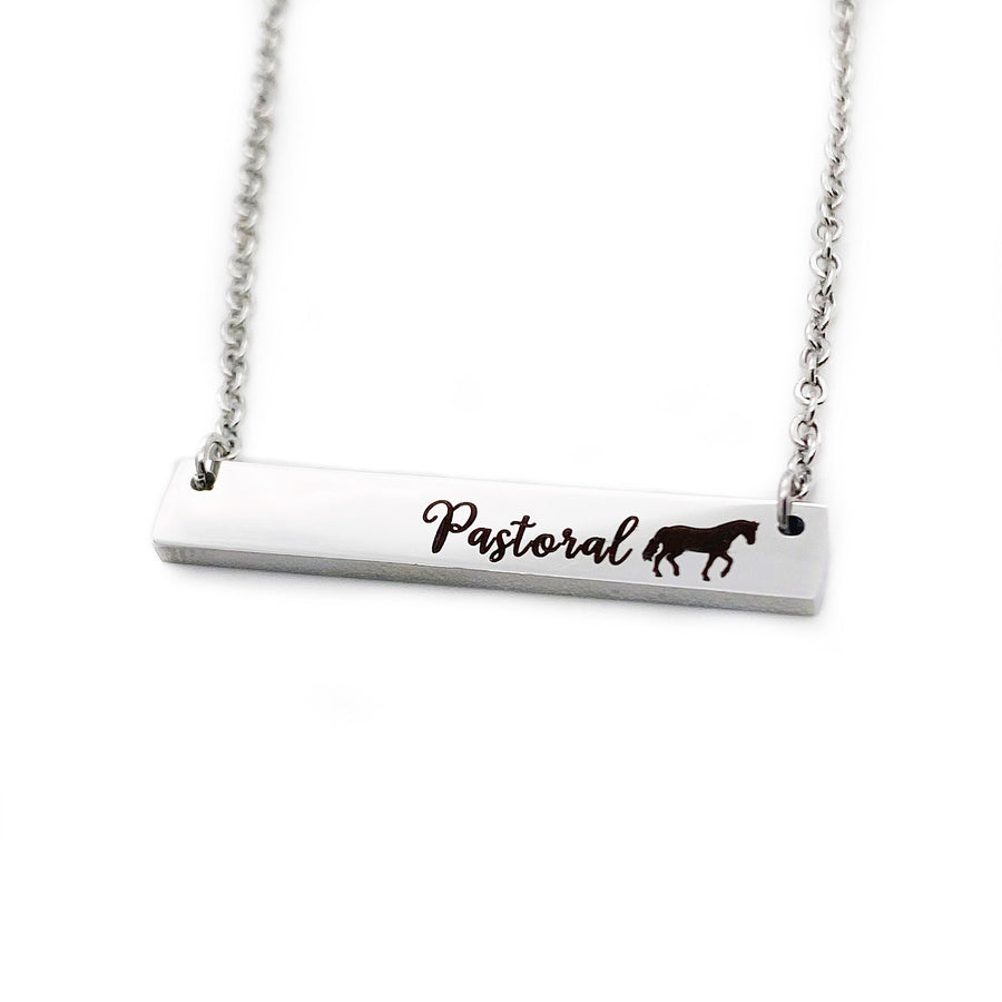 Horse Jewelry Name Bar Necklace