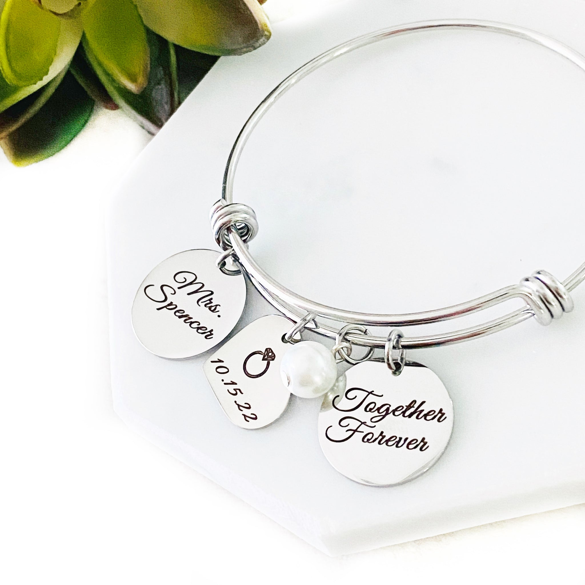 Future Mrs Engagement Charm Bracelet  Stamps of Love LLC