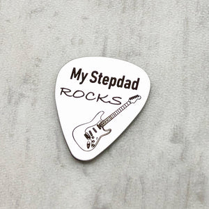 my stepdad rocks guitar pick